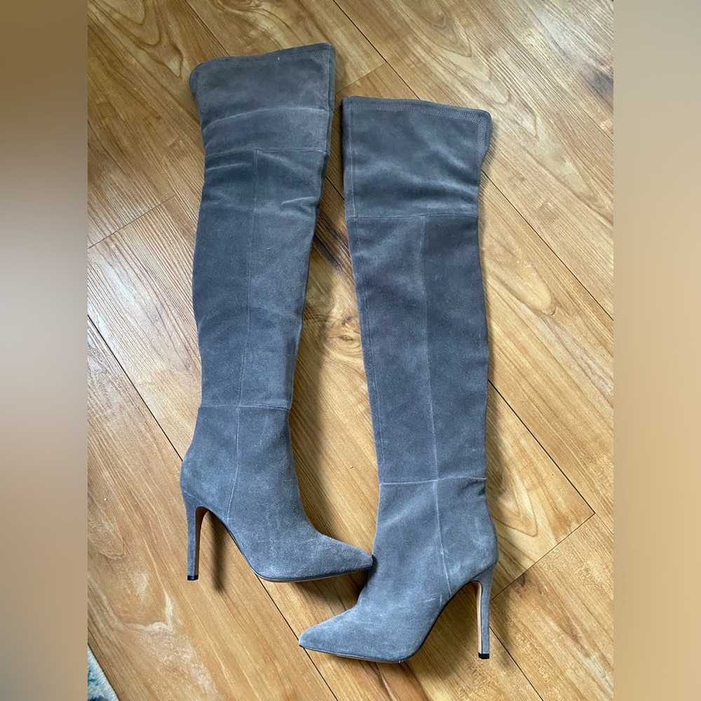 Joes Jeans Thigh High Grey Suede Boot Size 6